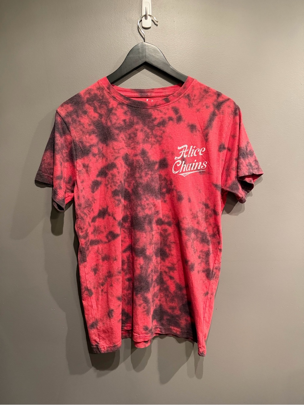Alice In Chains Tie Dye Band T Shirt Mens Medium Red Black Rock Tee 2022 Grunge